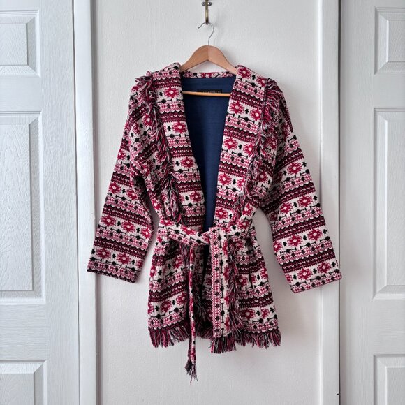 Zara Jacquard Fringe Aztec Print Jacket - Picture 7 of 11